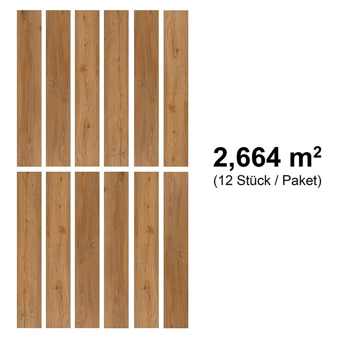 b!design Vinylboden SPC (Eiche Natural, Landhausdiele, 1 220 x 182 x 4,3 mm) | BAUHAUS