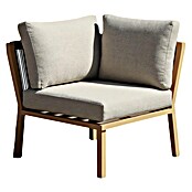 Sunfun Conjunto de muebles Monti (6 pzs., Aluminio con transferencia térmica de teca/Poliéster, Marrón/Gris) | BAUHAUS