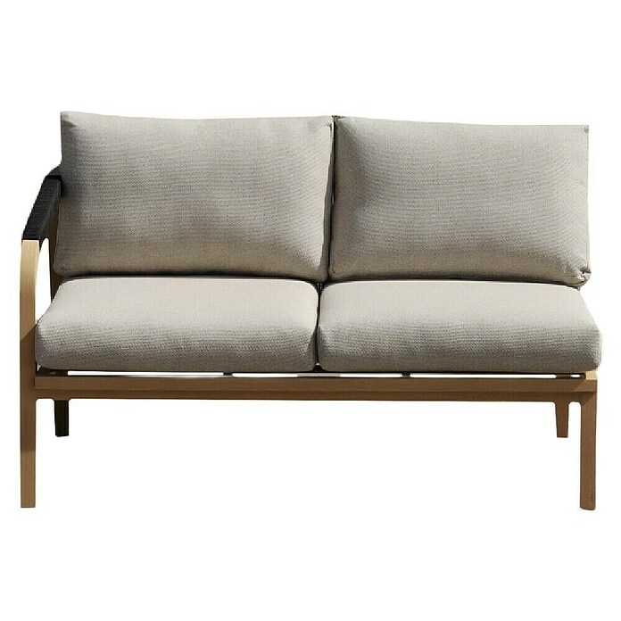 Sunfun Conjunto de muebles Monti (6 pzs., Aluminio con transferencia térmica de teca/Poliéster, Marrón/Gris) | BAUHAUS
