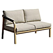 Sunfun Conjunto de muebles Monti (6 pzs., Aluminio con transferencia térmica de teca/Poliéster, Marrón/Gris) | BAUHAUS
