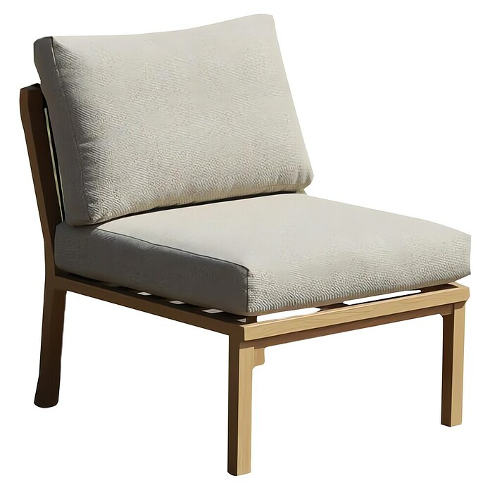Sunfun Conjunto de muebles Monti (6 pzs., Aluminio con transferencia térmica de teca/Poliéster, Marrón/Gris) | BAUHAUS