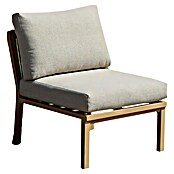Sunfun Conjunto de muebles Monti (6 pzs., Aluminio con transferencia térmica de teca/Poliéster, Marrón/Gris) | BAUHAUS