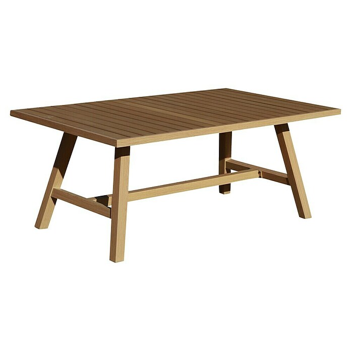 Sunfun Conjunto de muebles Monti (6 pzs., Aluminio con transferencia térmica de teca/Poliéster, Marrón/Gris) | BAUHAUS