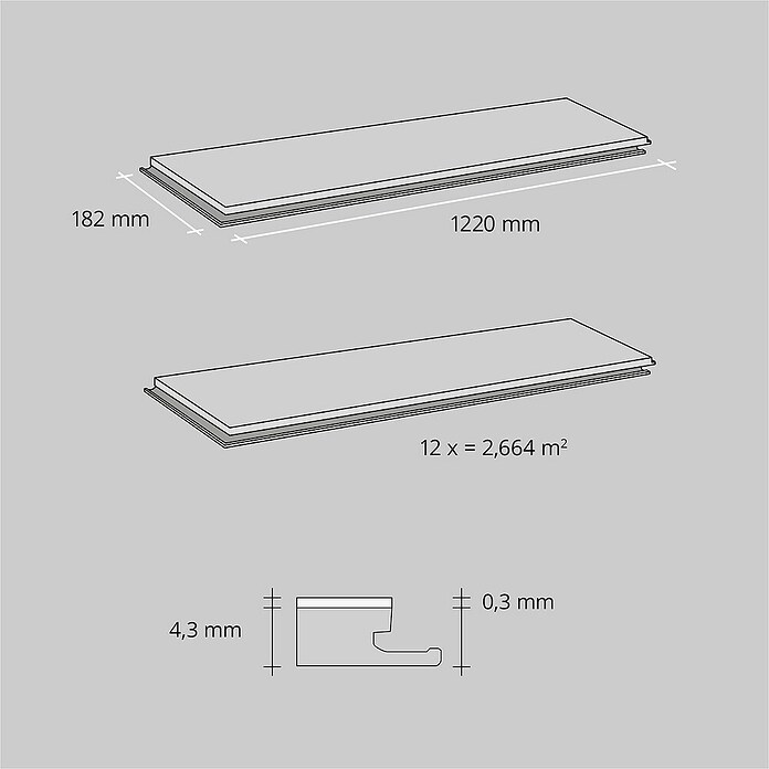 b!design Vinilni pod SPC  (Hrast Avignon, Rustikalen videz, 1.220 x 182 x 4,3 mm) | 5160 - Voll Vinyl Marke | GCDT - VINYLBÖDEN | GCD - Wand Boden Decke Leisten | GC - Wand Boden Decke Leisten | G - Holz/Bauelem | BAUHAUS