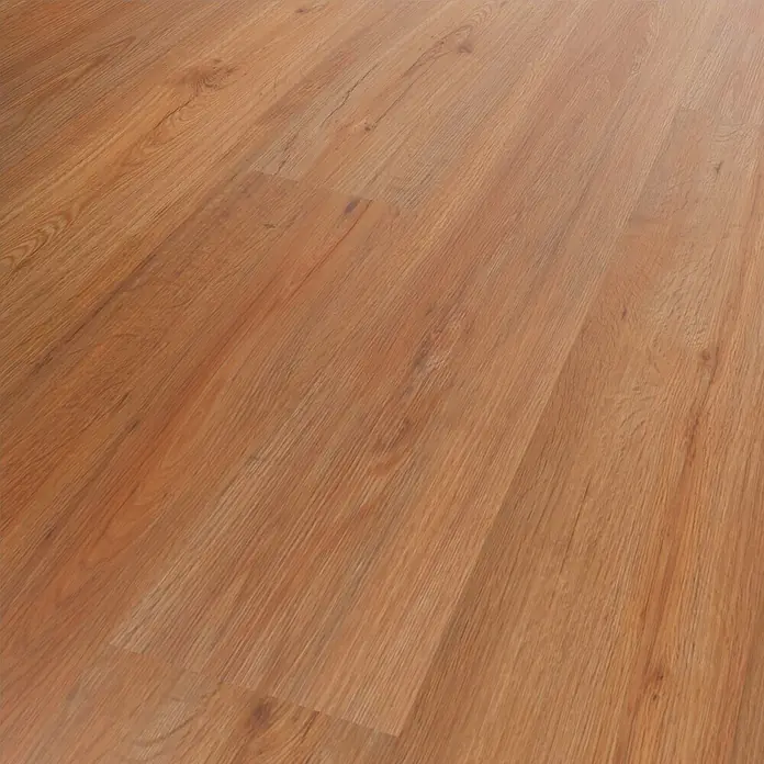 b!design Vinylbodenmuster SPC - Eiche Natural, 280 x 160 x 4,3 mm, Landhausdiele - Hellbrauner Holzfußboden mit natürlicher Maserung und Dielenmuster.