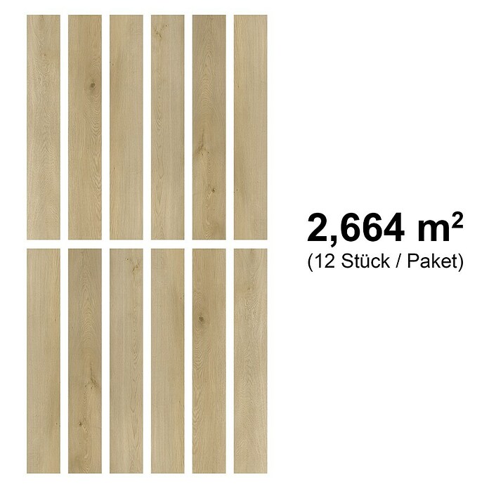b!design Vinylboden SPC (Eiche Rothorn, Landhausdiele, 1 220 x 182 x 4,3 mm) | BAUHAUS
