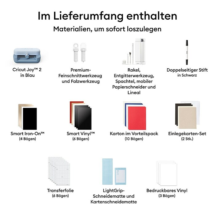 Cricut Joy Schneideplotter-Set Joy 2 Essentials Bundle (Schnittbreite: 11,4 cm, Schnittlänge: 1,2 m) | BAUHAUS