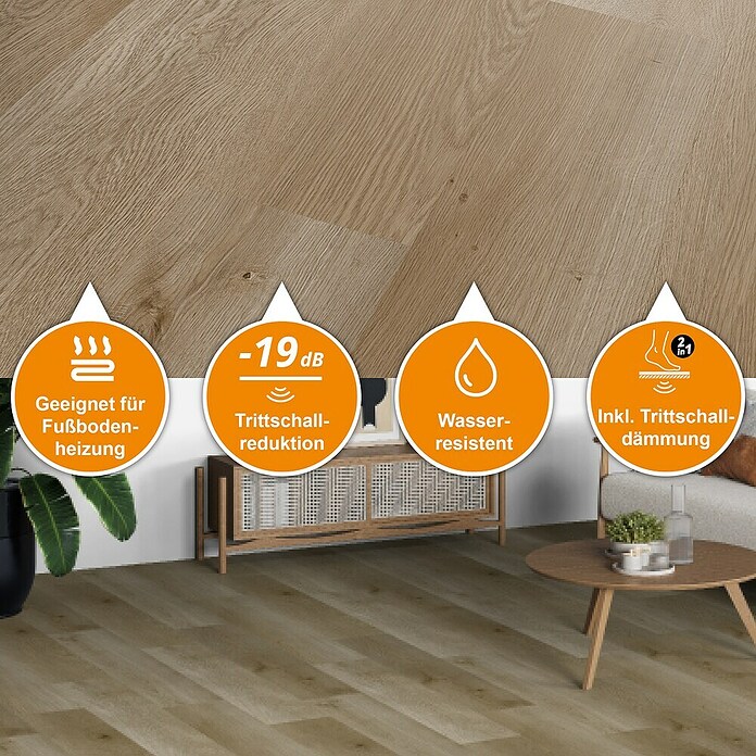 b!design Vinylboden SPC (Eiche Stanser, Landhausdiele, 1 220 x 182 x 4,3 mm) | BAUHAUS
