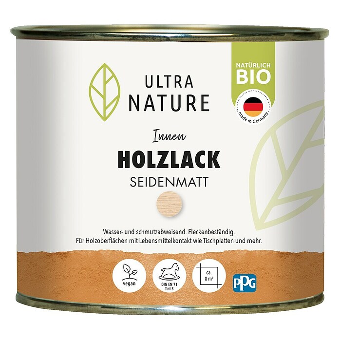 Ultra Nature BIO Holzlack (Farblos, 375 ml, Seidenmatt) | BAUHAUS
