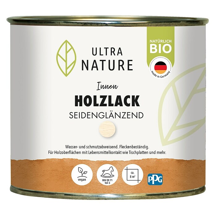 Ultra Nature BIO Holzlack (Farblos, 375 ml, Seidenglänzend) | BAUHAUS