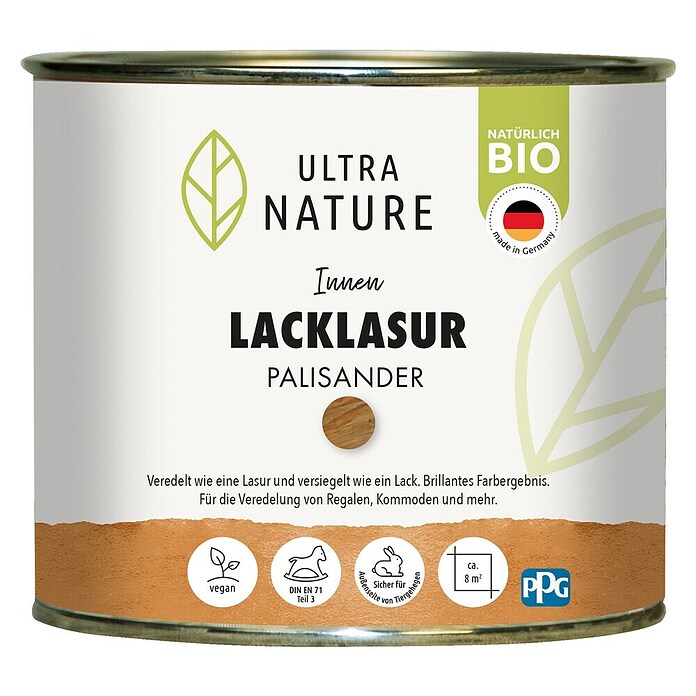 Ultra Nature BIO Lacklasur (Nussbaum, 375 ml, Seidenglänzend) | BAUHAUS