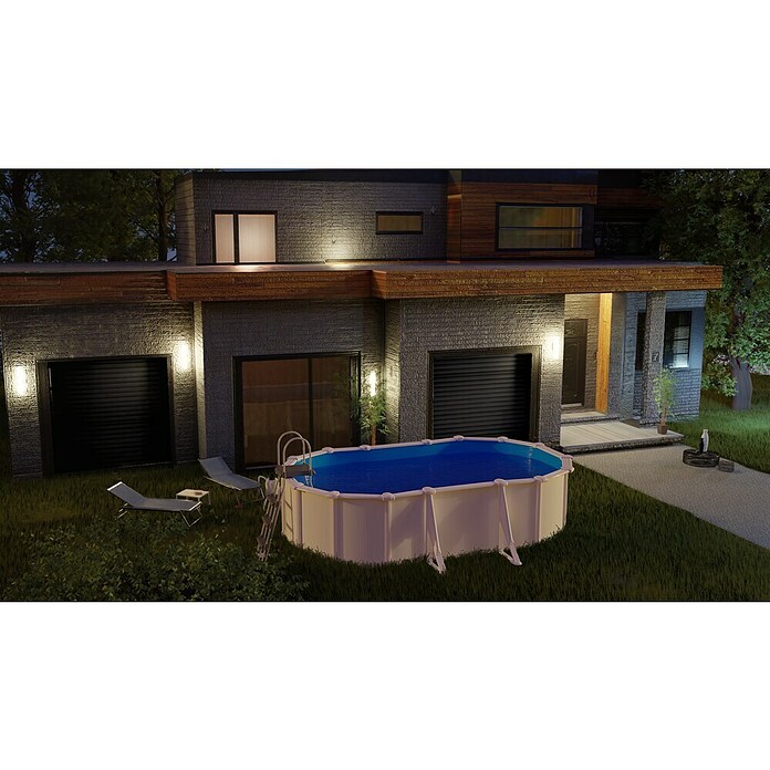 Gre Piscina ovalada desmontable Fidji (L x An x Al: 500 x 300 x 120 cm, 14.550 l, Blanco)