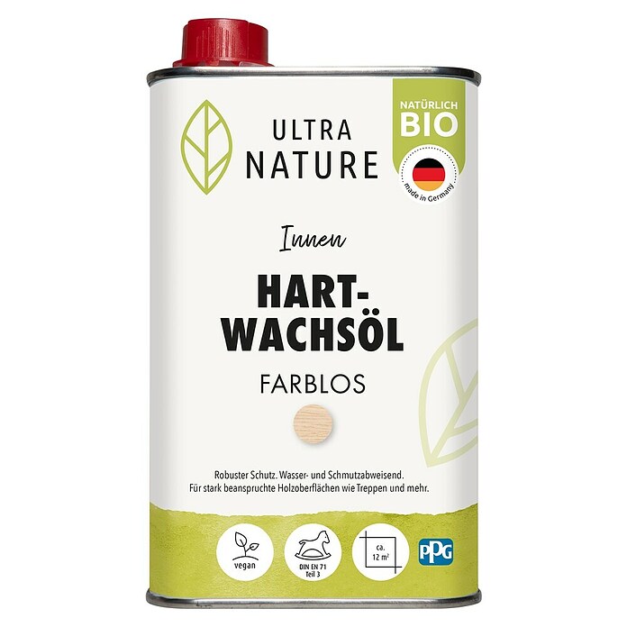 Ultra Nature BIO Hartwachsöl (Farblos, 500 ml) | BAUHAUS