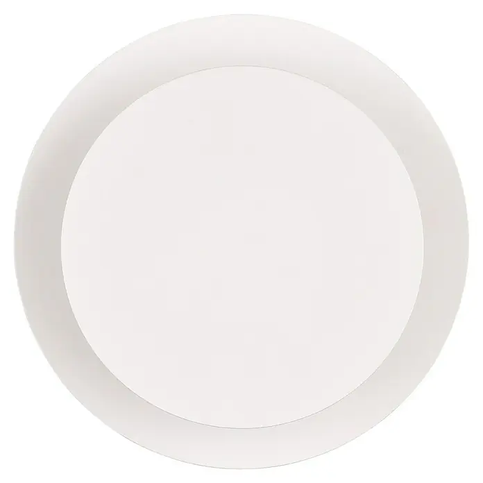 Trio Leuchten LED-Wandleuchte rund Mio - 6 W, Ø x H: 18 x 7,2 cm, Weiß, Warmweiß - Weißes kreisförmiges Objekt mit erhöhtem Außenrand, der einen geschichteten Effekt erzeugt.