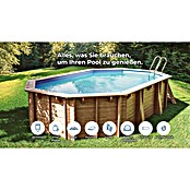 Gre Piscina de madera Bambú 2 (L x An x Al: 535 x 355 x 136 cm, 20.890 l, Natural) | BAUHAUS
