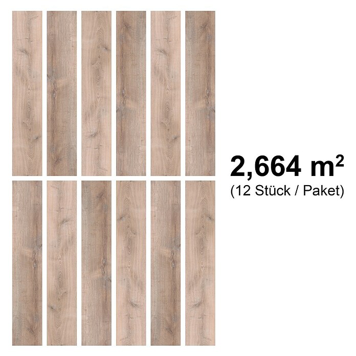 b!design Vinylboden SPC (Western Eiche, Landhausdiele, 1 220 x 182 x 4,3 mm) | BAUHAUS