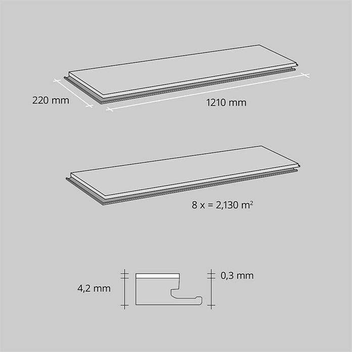 b!design Vinylboden SPC (Cognac Eiche, Landhausdiele, 1 220 x 182 x 4,3 mm) | BAUHAUS