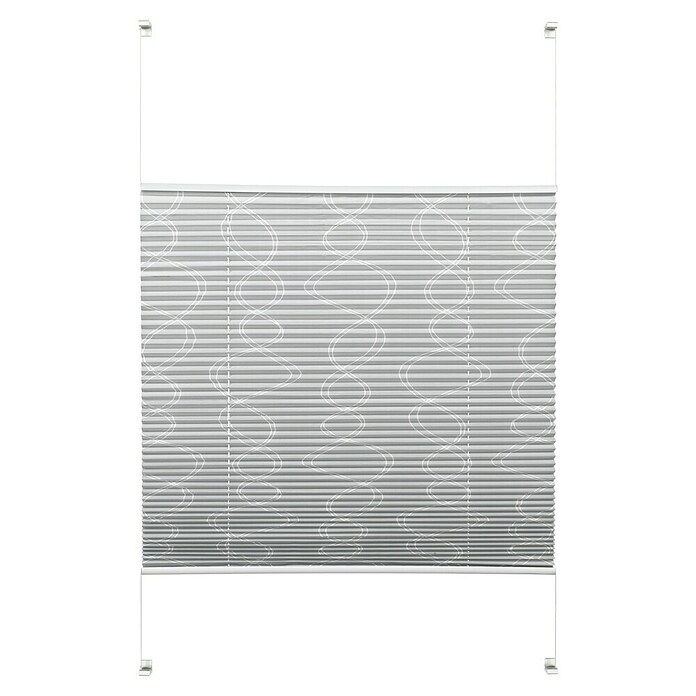 Gardinia EasyFix Plissee Curl (L x B: 130 x 80 cm, Grau, Polyester) | BAUHAUS