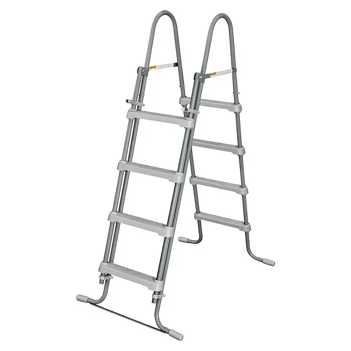 Funsicle Frame-Pool - Ø x H: 427 x 107 cm, Grau, 13.294 l - Graue, zweiseitige Poolleiter mit Kunststoffstufen für Aufstellpools.