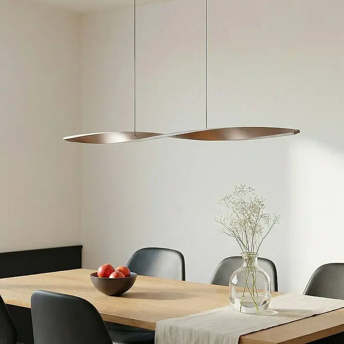 Lindby Pendelleuchte Jaren - L x B x H: 100 x 4 x 1 cm, braun / rost, braun, Schwarz