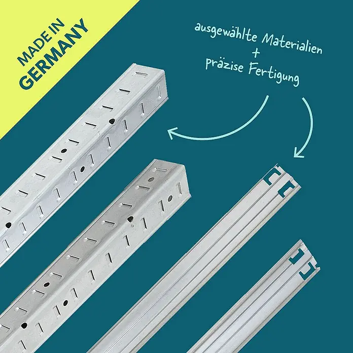 Rackfriends Metallregal - Traglast pro Boden: 75 kg, Anzahl Böden: 5 Stk., Stecken, verzinkt