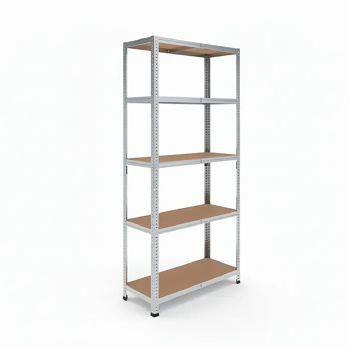Rackfriends Metallregal - H x B x T: 210 x 100 x 40 cm, Traglast pro Boden: 75 kg, Anzahl Böden: 5 Stk., Stecken, verzinkt