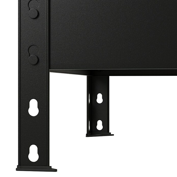 Regalux Schwerlastregal Rivet Atlas (H x B x T: 180 x 160 x 60 cm, Traglast pro Boden: 280 kg, Anzahl Böden: 4 Stk., Stecken, Schwarz) | BAUHAUS