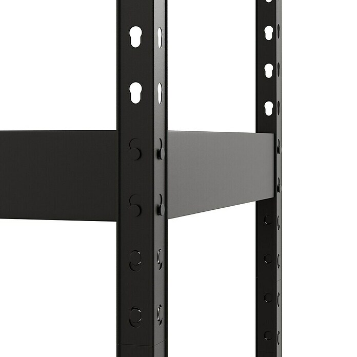 Regalux Schwerlastregal Rivet Atlas (H x B x T: 180 x 160 x 60 cm, Traglast pro Boden: 280 kg, Anzahl Böden: 4 Stk., Stecken, Schwarz) | BAUHAUS