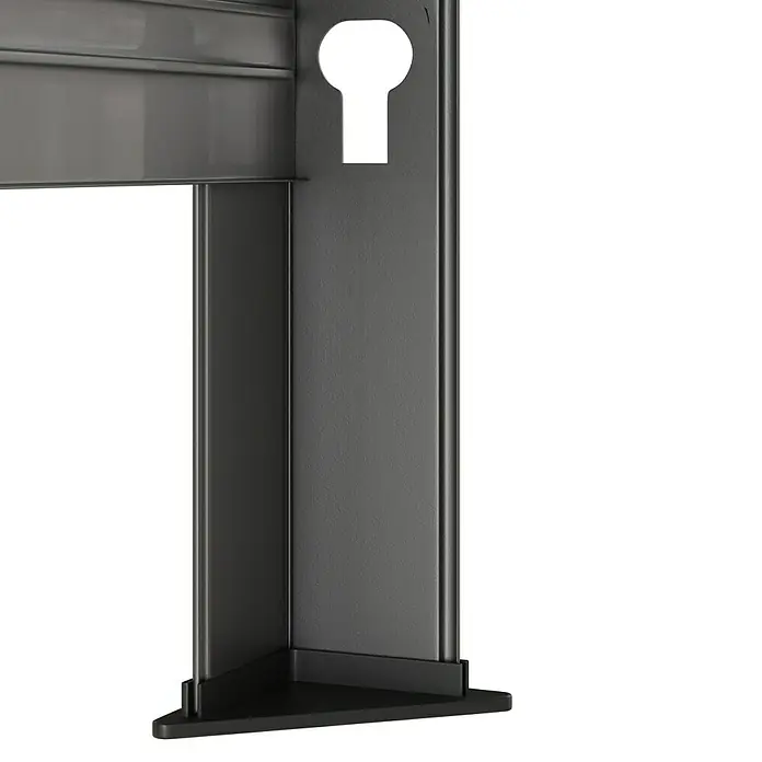 Regalux Getränkekistenregal - H x B x T: 133 x 70 x 32,5 cm, Traglast pro Boden: 50 kg, Anzahl Böden: 1 Stk., Stecken, Anthrazit - Dunkelgraues Metalleckgestell mit Schlüssellochausschnitt.
