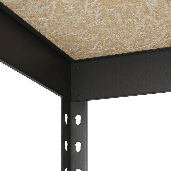 Regalux Schwerlastregal Rivet Atlas (H x B x T: 180 x 160 x 60 cm, Traglast pro Boden: 280 kg, Anzahl Böden: 4 Stk., Stecken, Schwarz) | BAUHAUS