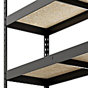 Regalux Schwerlastregal Rivet Atlas (H x B x T: 180 x 160 x 60 cm, Traglast pro Boden: 280 kg, Anzahl Böden: 4 Stk., Stecken, Schwarz) | BAUHAUS