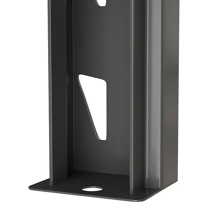 Regalux Metallregal Heavy Duty - H x B x T: 183 x 120 x 60 cm, Traglast pro Boden: 600 kg, Anzahl Böden: 4 Stk., Stecken, Schwarz - Dunkelgraue Metallhalterung mit verschiedenen Aussparungen und runden Befestigungslöchern.