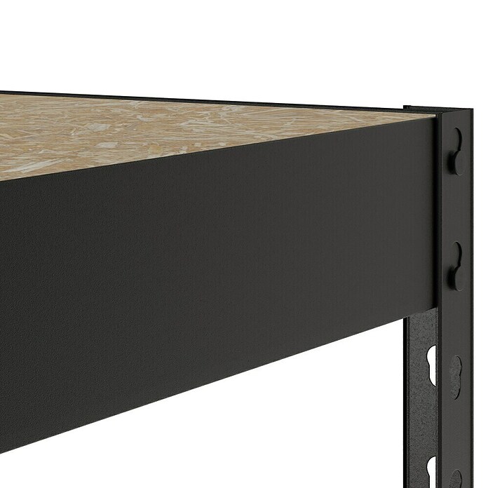 Regalux Schwerlastregal Rivet Atlas (H x B x T: 180 x 160 x 60 cm, Traglast pro Boden: 280 kg, Anzahl Böden: 4 Stk., Stecken, Schwarz) | BAUHAUS