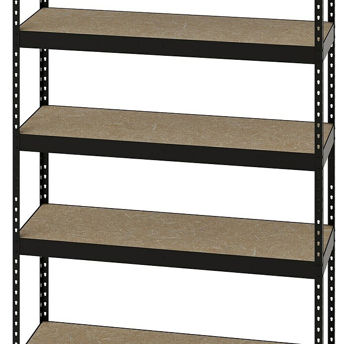 Regalux Schwerlastregal Rivet Atlas (H x B x T: 180 x 160 x 60 cm, Traglast pro Boden: 280 kg, Anzahl Böden: 4 Stk., Stecken, Schwarz) | BAUHAUS