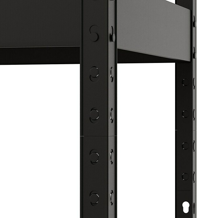 Regalux Schwerlastregal Rivet Atlas (H x B x T: 180 x 160 x 60 cm, Traglast pro Boden: 280 kg, Anzahl Böden: 4 Stk., Stecken, Schwarz) | BAUHAUS
