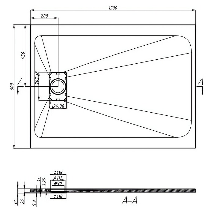 Sanotechnik Tuš kad SMC  (Do x Š: 120 x 90 cm, Plastika, Antracit/Črna) | Tuš kadi iz mineralne litine | Tuš kadi | Tuširanje | Kopalnica in sanitarije | Izdelki | BAUHAUS