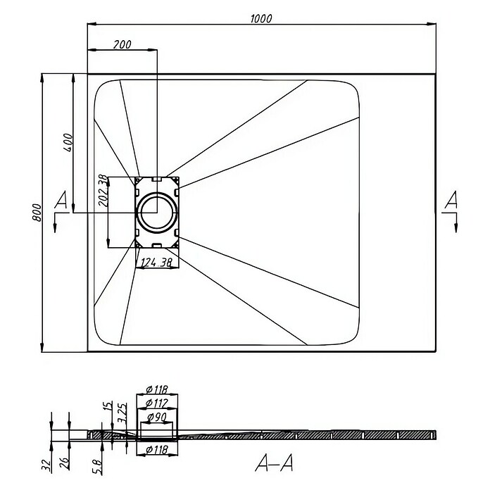 Sanotechnik Tuš kad SMC  (Do x Š: 100 x 80 cm, Plastika, Antracit/Črna) | Tuš kadi iz mineralne litine | Tuš kadi | Tuširanje | Kopalnica in sanitarije | Izdelki | BAUHAUS