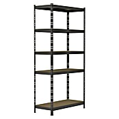Regalux Metallregal (H x B x T: 180 x 93 x 40 cm, Traglast pro Boden: 175 kg, Anzahl Böden: 5 Stk., Grau, Stecken) | BAUHAUS