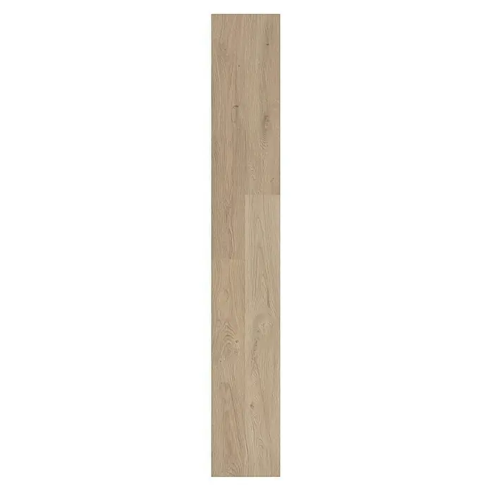 Laminado Studio Oak - 1.288 x 195 x 7 mm, Marrón, AC3 - Lamas de suelo de madera marrón claro con veta natural y nudos.