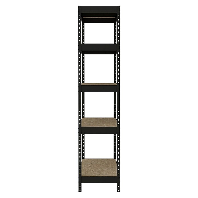 Regalux Schwerlastregal Rivet Atlas (H x B x T: 180 x 160 x 60 cm, Traglast pro Boden: 280 kg, Anzahl Böden: 4 Stk., Stecken, Schwarz) | BAUHAUS