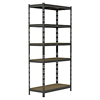 Regalux Kovinski regal (V x Š x G: 180 x 93 x 40 cm, Nosilnost na polico: 175 kg, Število polic: 5 kos, Siva, Priklop)
