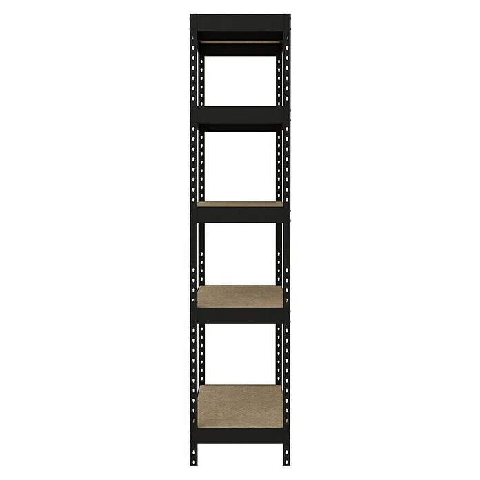 Regalux Schwerlastregal Rivet Atlas (H x B x T: 180 x 160 x 60 cm, Traglast pro Boden: 280 kg, Anzahl Böden: 4 Stk., Stecken, Schwarz) | BAUHAUS