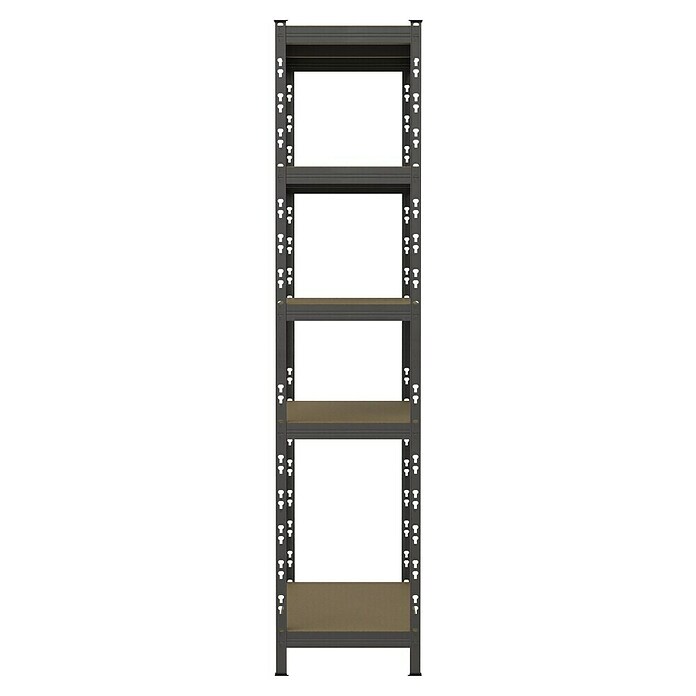Regalux Metallregal (H x B x T: 180 x 93 x 40 cm, Traglast pro Boden: 175 kg, Anzahl Böden: 5 Stk., Grau, Stecken) | BAUHAUS