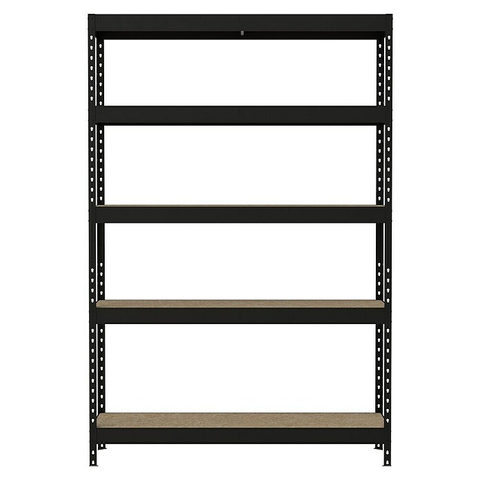 Regalux Schwerlastregal Rivet Atlas (H x B x T: 180 x 160 x 60 cm, Traglast pro Boden: 280 kg, Anzahl Böden: 4 Stk., Stecken, Schwarz) | BAUHAUS