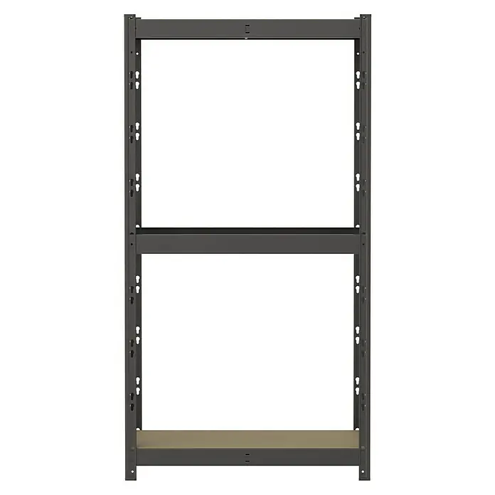 Regalux Getränkekistenregal - H x B x T: 133 x 70 x 32,5 cm, Traglast pro Boden: 50 kg, Anzahl Böden: 1 Stk., Stecken, Anthrazit - Graues Metall-Lagerregal mit braunem Unterboden.