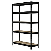 Regalux Schwerlastregal Rivet Atlas (H x B x T: 180 x 160 x 60 cm, Traglast pro Boden: 280 kg, Anzahl Böden: 4 Stk., Stecken, Schwarz) | BAUHAUS