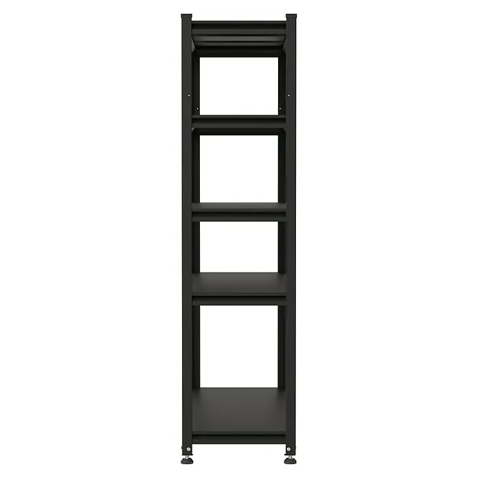 Regalux Metallregal Style M - H x B x T: 175 x 120 x 45 cm, Traglast pro Boden: 150 kg, Anzahl Böden: 5 Stk., Stecken, Schwarz - Schwarzes Metallregal mit fünf Ablagen für vielseitige Lagerung.