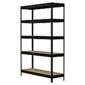 Regalux Schwerlastregal Rivet Atlas (H x B x T: 180 x 160 x 60 cm, Traglast pro Boden: 280 kg, Anzahl Böden: 4 Stk., Stecken, Schwarz) | BAUHAUS