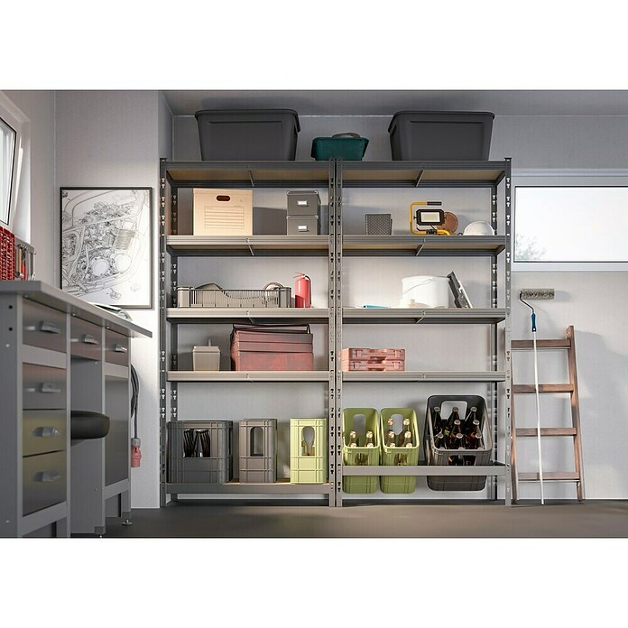 Regalux Metalni regal  (V x Š x DB: 180 x 93 x 40 cm, Nosivost po polici: 175 kg, Broj polica: 5 Kom., Uticanje) | BAUHAUS