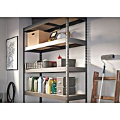 Regalux Schwerlastregal Rivet Atlas (H x B x T: 180 x 160 x 60 cm, Traglast pro Boden: 280 kg, Anzahl Böden: 4 Stk., Stecken, Schwarz) | BAUHAUS